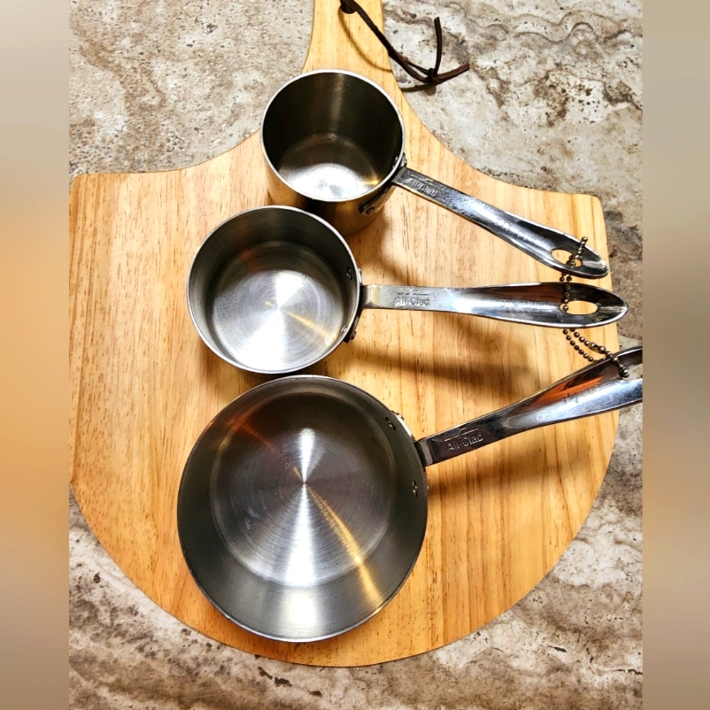 All Clad Stainless Steel Measuring Cups, Odd Sized